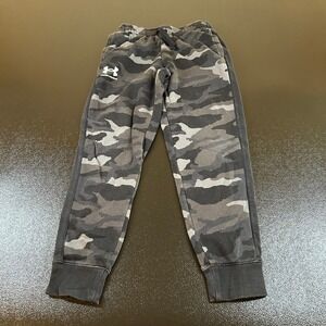 Under‎ Armour Camo Jogger Sweatpants Kids Youth Medium YMD Gray Black Coldgear
